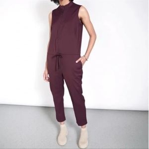 Wildfang Empower Sleeveless Burgundy Jumpsuit, XS